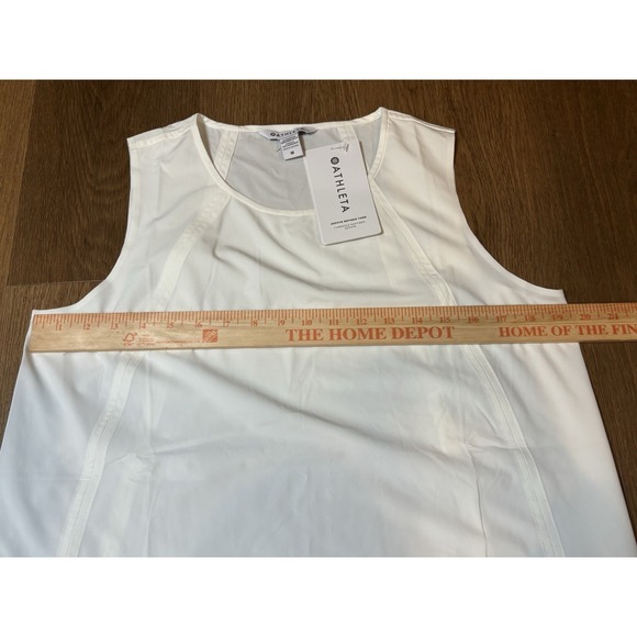 Athleta Zephyr Refined Tank Top White Sleeveless Recycled Blend Side Slit M - Picture 5 of 5